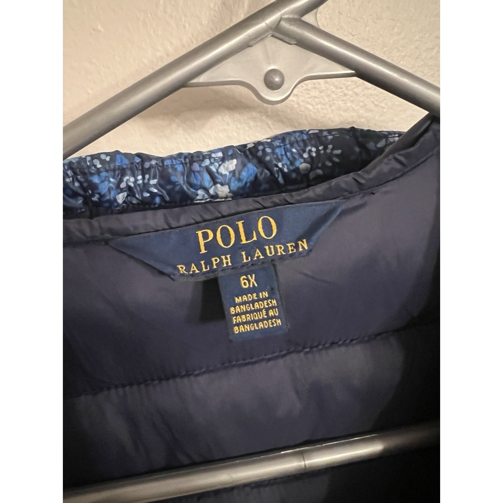 Polo Ralph Lauren Girls 6x Hooded Puffer Vest Floral - Picture 5 of 8